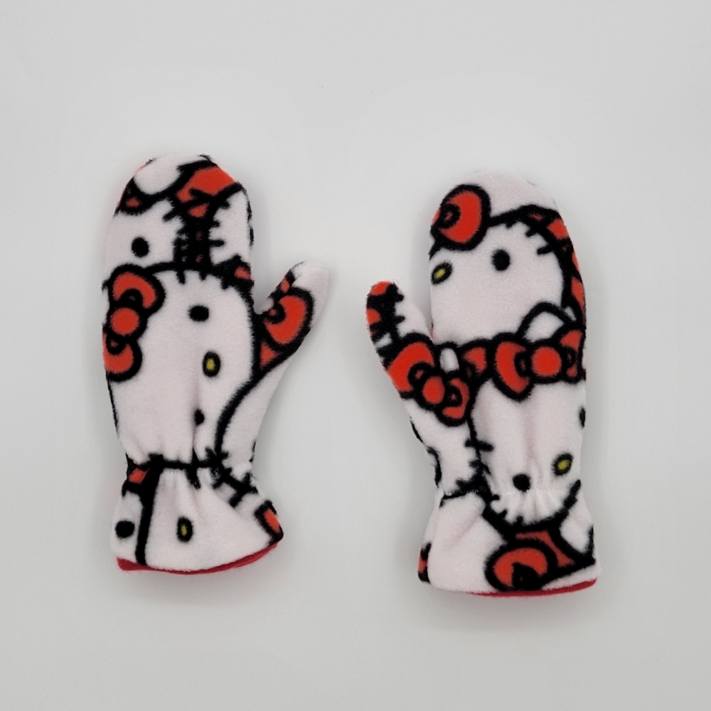 Handmade Fabulous Fleece Kids Winter  Kitty mittens Accessories sz L